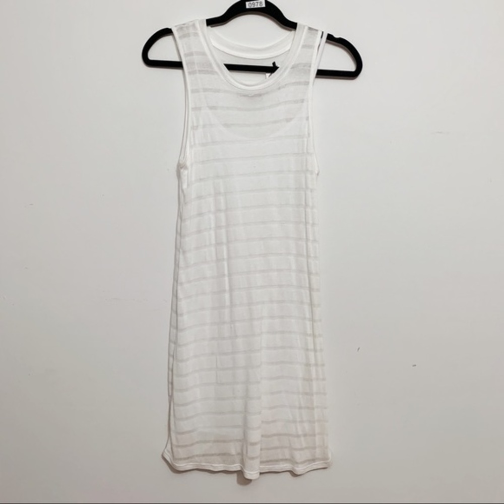 Bella Luxx Shadow Stripe Tank Dress Racerback Mini XS NWT